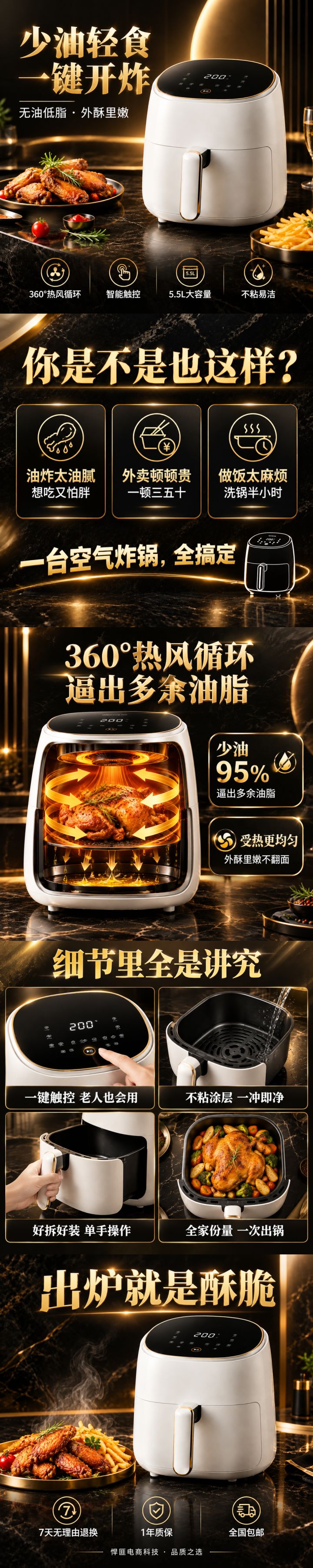 空气炸锅详情页长图套图