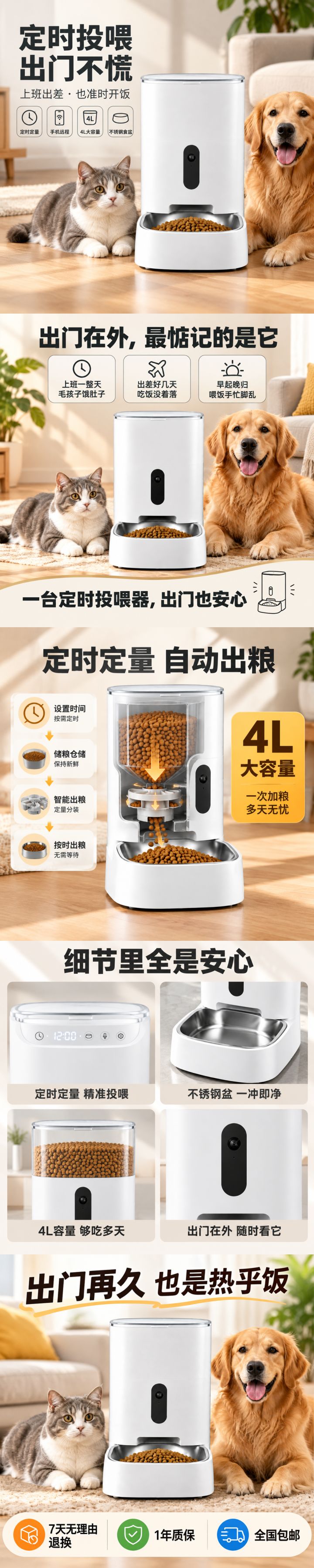 宠物喂食器详情页长图套图