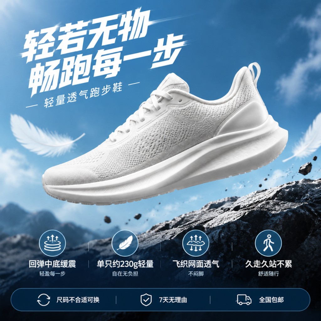 运动跑鞋卖点电商主图案例