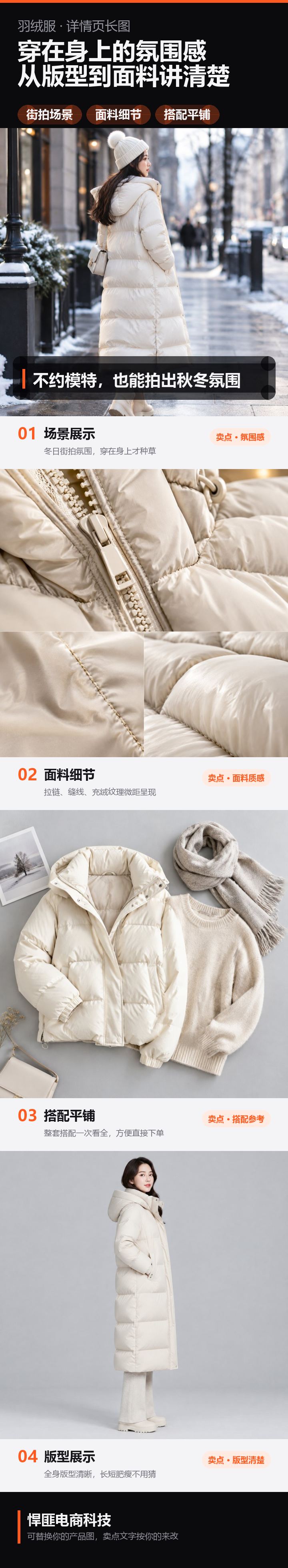羽绒服详情页长图套图